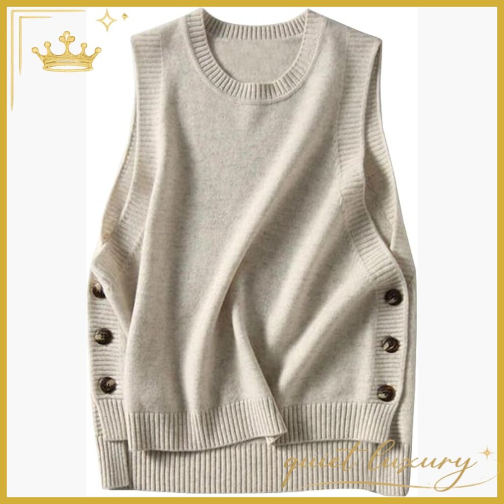 Sleeveless Ribbed Knit Sweater Vest Pullover Slim Fit Stretchable